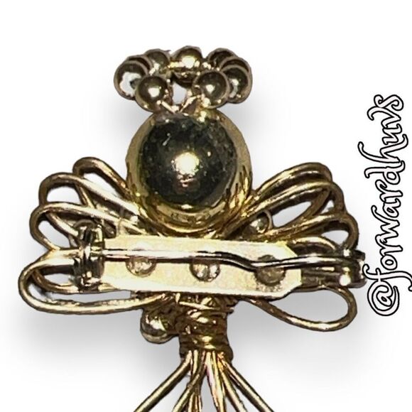 Bundle Sale 3 for $15 | Vintage Angel Brooch | Gold Tone Wire - Picture 8 of 10